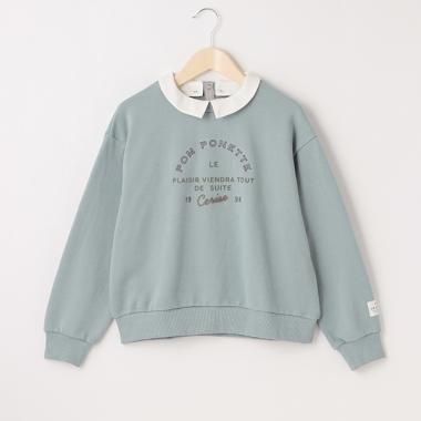 衿つきロゴトレーナー