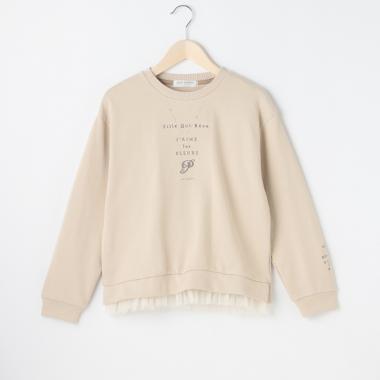 裾チュールネックレスロゴトレーナー