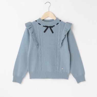 編み込みリボンニット