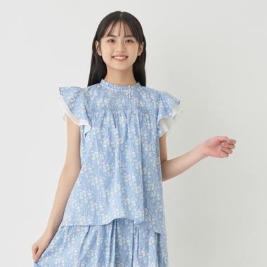【リバティファブリック】フリルブラウス