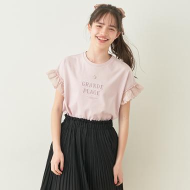 袖フレアネックレスTシャツ