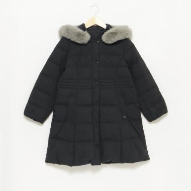 【撥水】【家庭洗濯可】Aラインロングダウンコート