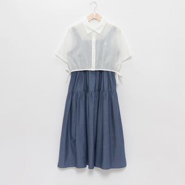 シアーシャツ＋キャミワンピセット