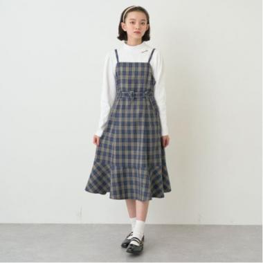 キャミワンピ＋パフスリーブトップス