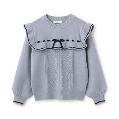 リボンフリルニット