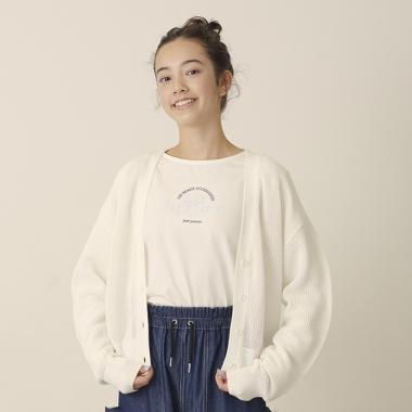 【Cuugal掲載】メッシュニットカーディガンロンTセット