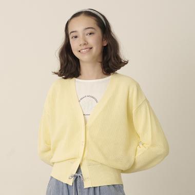 【Cuugal掲載】メッシュニットカーディガンロンTセット