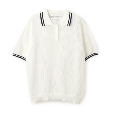 メッシュ半袖ポロニット