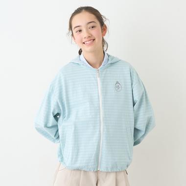 【UVカット】シアーボーダージップパーカ