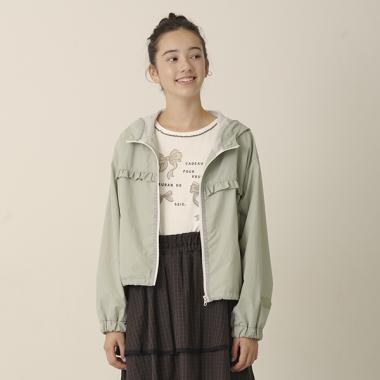 【撥水】【花粉ガード】フリルウィンドブレーカー