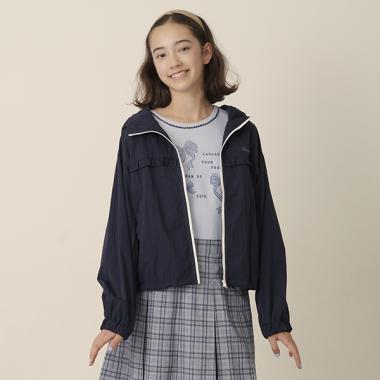 【撥水】【花粉ガード】フリルウィンドブレーカー