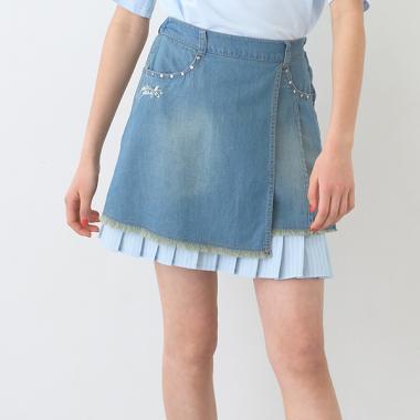 インナーパンツつきレイヤードデニムスカート