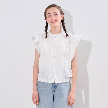 ラッフルスリーブブラウス