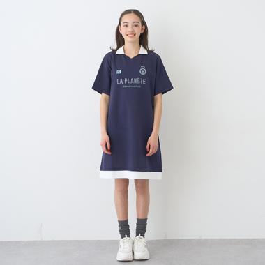 【ニコ☆プチ掲載】スキッパー衿スムースワンピース