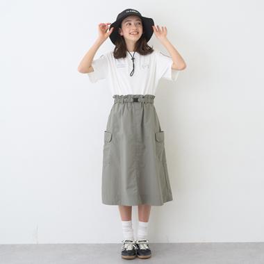 【Cuugal掲載】【接触冷感/撥水/UVカット】ドッキングカーゴワンピース