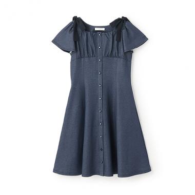 【ニコ☆プチ掲載】ショルダーリボンカットワンピース