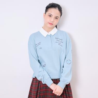 らくがき刺しゅうラガーシャツ