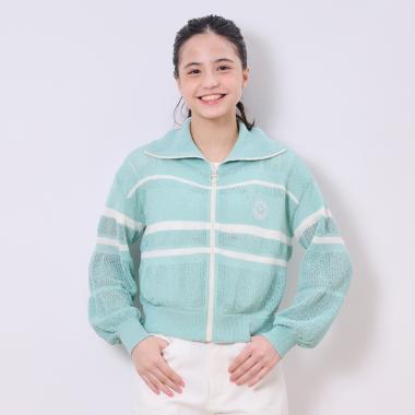 メッシュニットZIPカーディガン