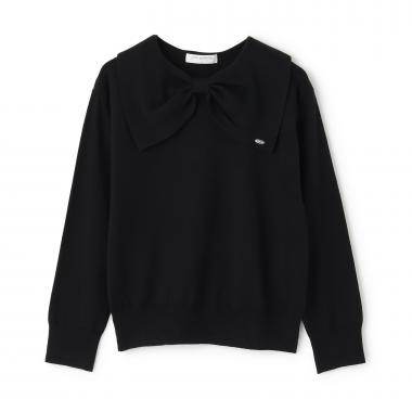 リボン衿ニット