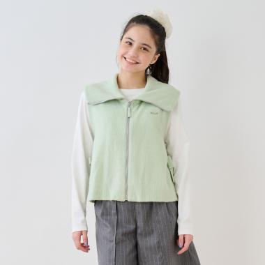 【130cmあり】ZIPニットベスト×ロンTセット