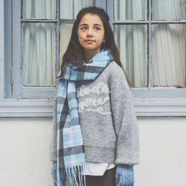 【130cmあり】ロゴジャカードニットプルオーバー