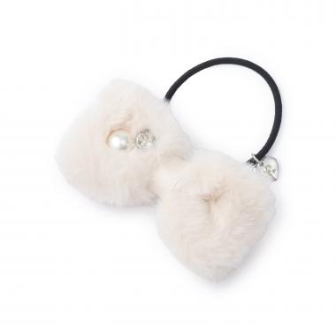 ファーリボンヘアゴム