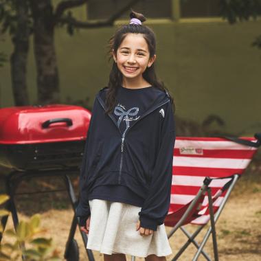 【130cmあり】【UVカット・接触冷感】カットソージップパーカ