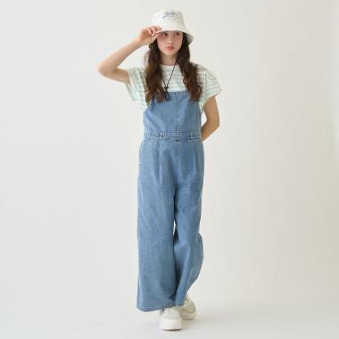 【接触冷感】デニムサロペット