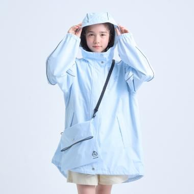 【透湿撥水】【晴雨兼用】サコッシュつき撥水コート