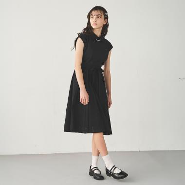 シアーチェックドッキングワンピース