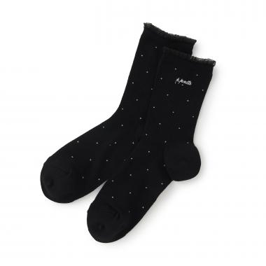 ドット柄クルーソックス