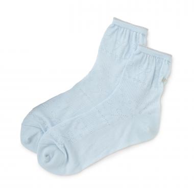 透かし柄クルーソックス