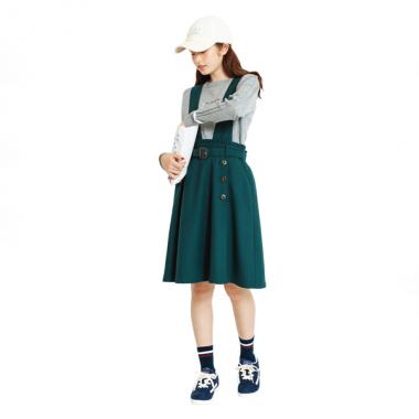 サスペンダーつきトレンチスカート