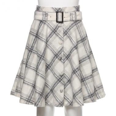 チェック柄フレアスカート