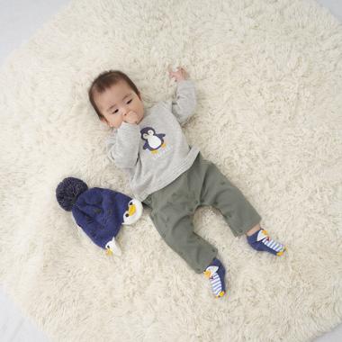 アニマルサガラ刺しゅう長袖カバーオール