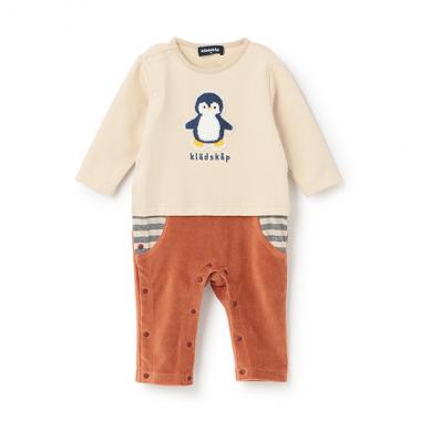 ペンギンモチーフカバーオール