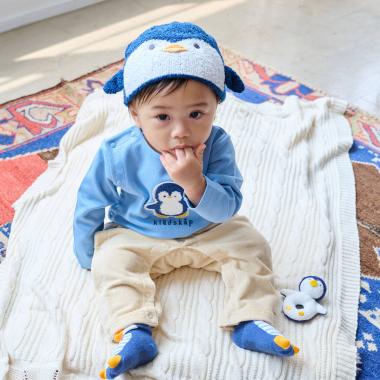 ペンギンモチーフカバーオール