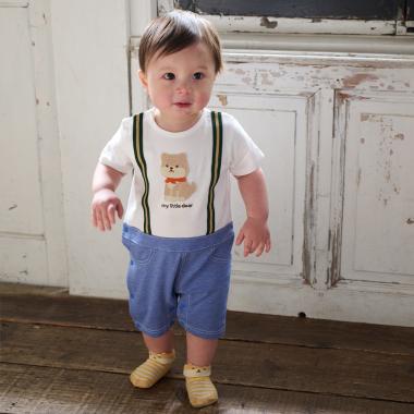 アニマルモチーフ半袖カバーオール