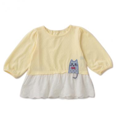 裾フリルレースひょっこりネコさんチュニック