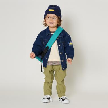 ミニ裏毛 恐竜ワッペンつきGジャン