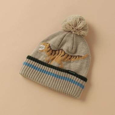 恐竜ジャカード編みニット帽