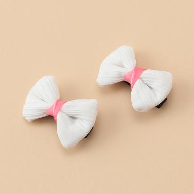 リボンヘアクリップ2個セット