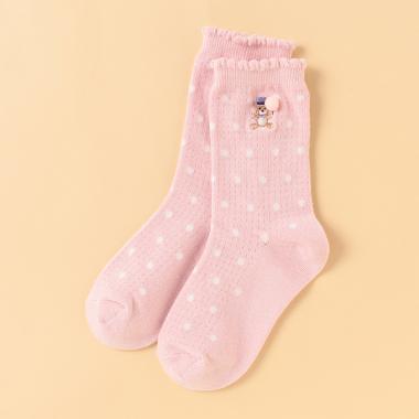 クマ刺しゅうクルーソックス