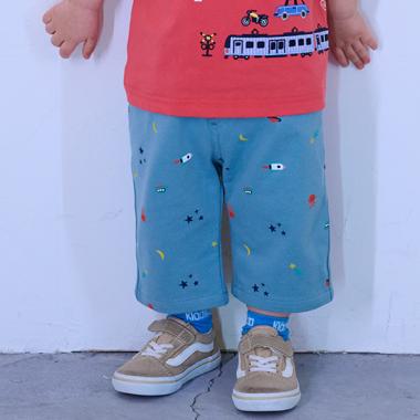 宇宙柄6分丈パンツ