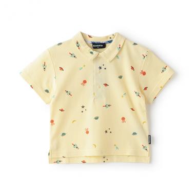 宇宙柄半袖ポロシャツ