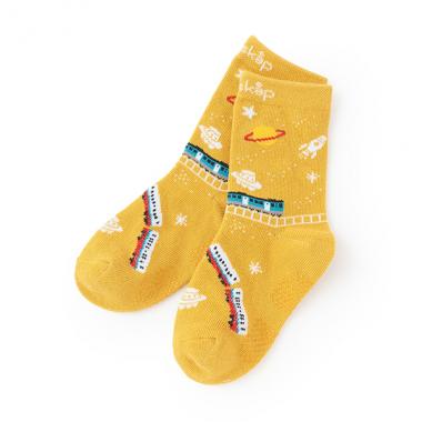 宇宙×電車柄クルーソックス