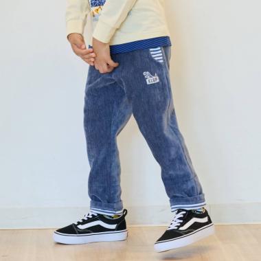 恐竜刺しゅうロング丈テーパードパンツ