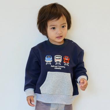 正面電車配色トレーナー