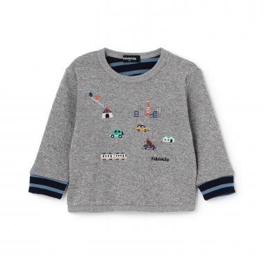 乗り物/アニマル接結長袖Tシャツ