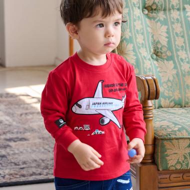 【JAL】アップリケ長袖Tシャツ